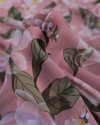 Tecido Crepe Chiffon Italiano Campo de Flores Verde, Branco e Rosé