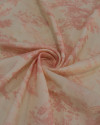 Tecido Viscose Premium Toile de Jouy Rosé e Creme