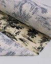 Tecido Viscose Premium Toile de Jouy Preto e Creme
