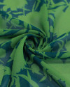 Tecido Crepe Koshibo Leve Italiano Rascunho Floral Tons de Verde