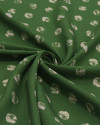 Tecido Viscose Poá Estampado Offwhite e Verde