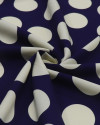 Tecido Viscose Macro Poá Creme e Azul Marinho