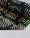 Tecido Viscose Riscos Geométricos Colorido e Preto