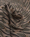 Tecido Viscose Texturizada Listrado Étnico Preto e Nude