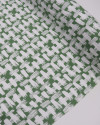 Tecido Viscose Texturizada Pinceladas Branco e Verde Musgo