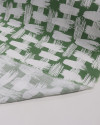 Tecido Viscose Texturizada Pinceladas Branco e Verde Musgo