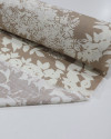 Tecido Viscose Texturizada Folhagens Abstratas Creme e Nude (0.5m)