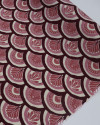 Tecido Viscose Texturizada Arcos Étnicos Rosa Chá, Creme e Borgonha