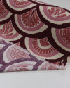 Tecido Viscose Texturizada Arcos Étnicos Rosa Chá, Creme e Borgonha