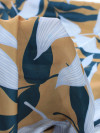Tecido Crepe Italiano Macro Folhas Bege