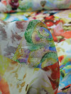 Tecido Crepe Chiffon Italiano Flores em Aquarela Colorida