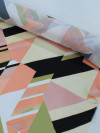 Tecido Crepe Chiffon Italiano Geométrico Salmão
