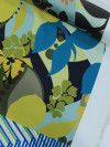 Tecido Crepe Silk Italiano Estampa de Lenço e Flores Coloridas
