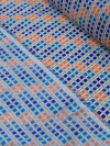 Tecido Viscose Italiano Geométrico Laranja e Azul