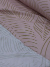 Tecido Viscose Italiano Flores Abstratas Rosé e Bege