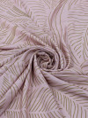 Tecido Viscose Italiano Flores Abstratas Rosé e Bege