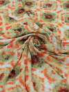 Tecido Cambraia Italiano Tie Dye Verde e Laranja