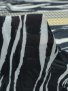 Tecido Crepe Chiffon Italiano Barrado Preto, Bege e Amarelo