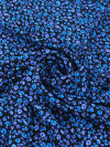 Tecido Crepe Italiano Micro Floral Azul 