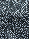 Tecido Crepe Chiffon Italiano Pingos Preto e Branco