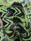 Tecido Viscose Italiano Chevron Abstrato Tons de Verde