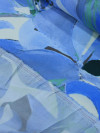 Tecido Viscose Italiano Flores em Aquarela Tons de Azul