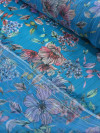 Tecido Crepe Chiffon Italiano com Lurex Floral Azul