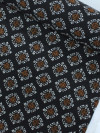 Tecido Viscose Italiano Micro Simbolos Tons Terrosos e Preto