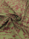 Tecido Crepe Italiano Estampa Abstrata Tons Terrosos e Verde
