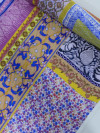 Tecido Viscose Italiano Estampa de Lenço Colorido e Branco