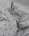 Tecido Linho Misto Camisaria Micro Coqueiros Preto e Cinza