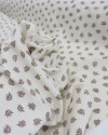 Tecido Linho Misto Camisaria Micro Ramos Marrom e Cru