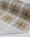 Tecido Tricoline Verano Flamê Multi Quadriculado Branco e Tons de Marrom