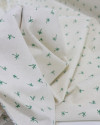 Tecido Linho Misto Camisaria Micro Coqueiros Verde e Cru