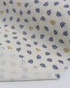 Tecido Linho Misto Camisaria Micro Ramos Azul, Dourado e Cru