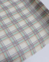Tecido Crepe Chiffon Italiano Multi Quadriculado Colorido e Bege