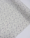 Tecido Linho Misto Camisaria Micro Ramos Florais Cinza e Creme