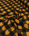 Tecido Viscose Quadriculado Preto e Amarelo Queimado