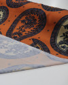 Tecido Crepe Silk Macro Paisley Laranja