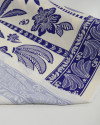 Tecido Viscose Barrado Duplo Brasilidade Tropical Azul e Offwhite