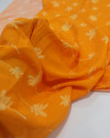 Tecido Viscose Palmeiras Creme e Laranja