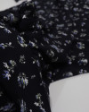 Tecido Viscose Fina Micro Buquê Floral Azul, Branco e Rosa
