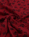 Tecido Viscose Micro Buquê Floral Preto e Vermelho