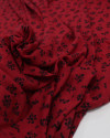 Tecido Viscose Micro Buquê Floral Preto e Vermelho