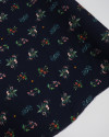 Tecido Crepe de Viscose Ramos Florais Colorido e Azul Marinho
