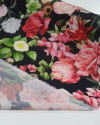 Tecido Crepe Silk Flores Diversas Colorido e Preto