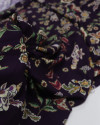 Tecido Viscose Texturizada Flores, Onças e Corujas Colorido e Roxo