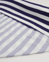 Tecido Viscose Sarjada Listras Azul Marinho Noite e Branco