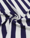 Tecido Viscose Sarjada Listras Azul Marinho Noite e Branco