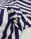 Tecido Viscose Sarjada Listras Azul Marinho Noite e Branco
